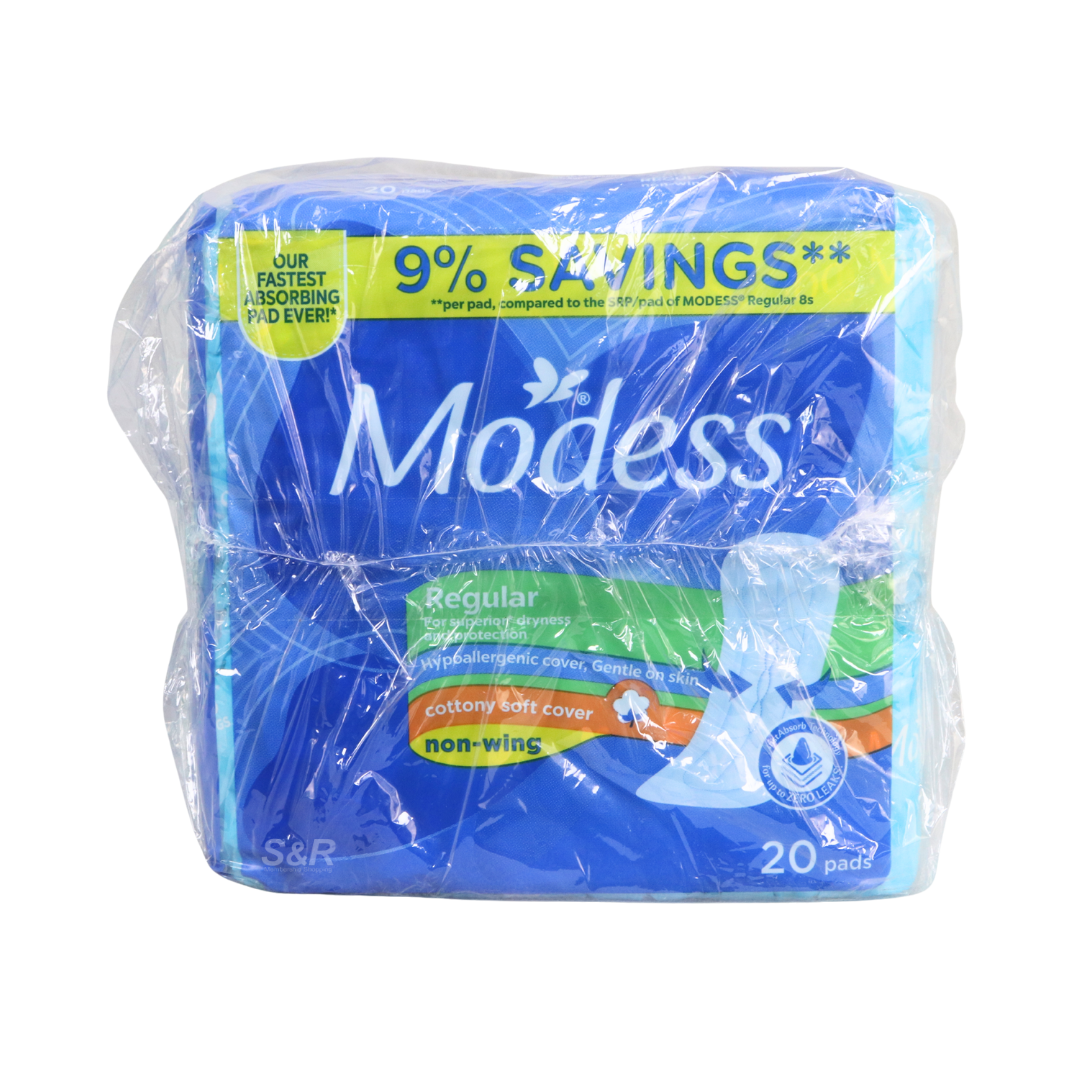 Modess Cottony Soft Regular Non-wing Sanitary Napkins (20 pads x 4pcs)